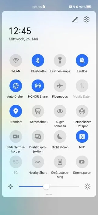 Панель быстрого запуска HONOR Magic 4 Pro Magic UI 6