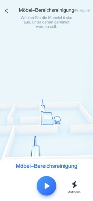 ECOVACS DEEBOT T9 AIVI App 3D mapa místnosti čištění nábytku