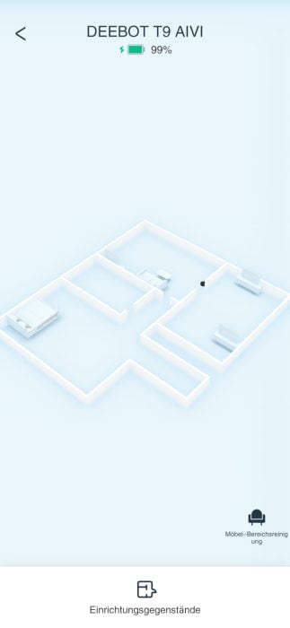 ECOVACS DEEBOT T9 AIVI App Mapa de la habitación en 3D