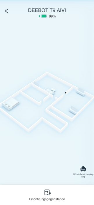 ECOVACS DEEBOT T9 AIVI App 3D kamerplattegrond