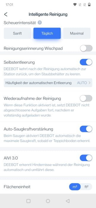 Algemene instellingen ECOVACS HOME-app