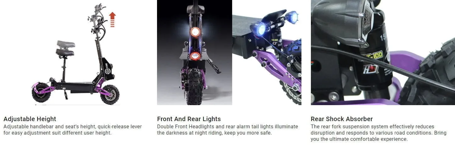 BEZIOR S2 Pro Yükseklik ayarı, far ve amortisör