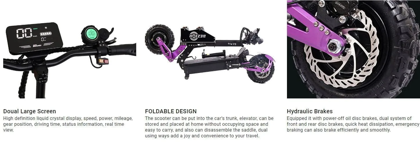 BEZIOR S2 Pro ekran, katlanabilir tasarım ve disk frenler