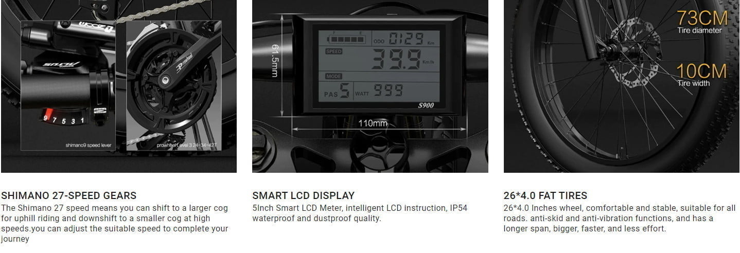 BEZIOR X Plus Shimano gir, LC-display og brede dekk