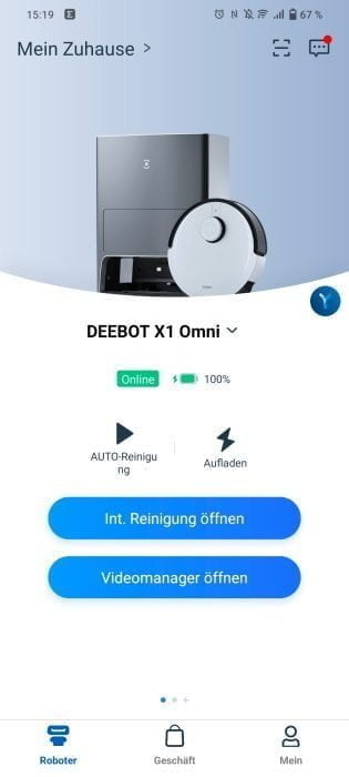 Página de visão geral do ECOVACS DEEBOT X1 OMNI