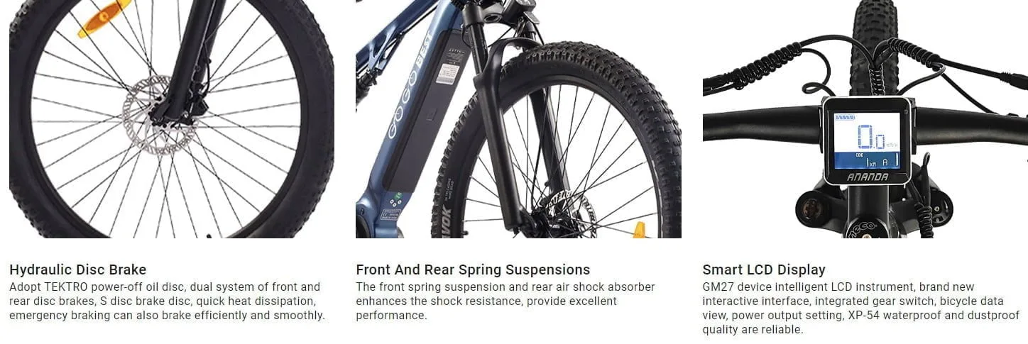 Гидравлические дисковые тормоза GOGOBEST GM27, подвеска и LCD