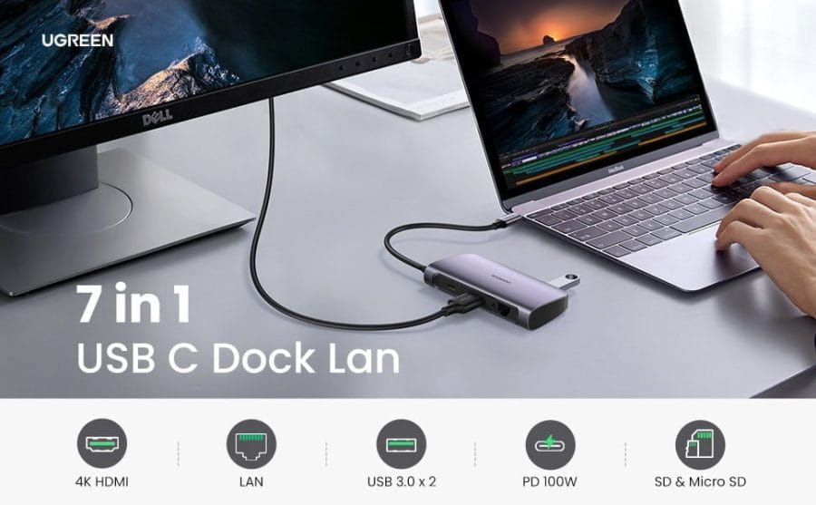 Ugreen 7 in 1 Multiport Adapter mit Gigabit Ethernet für 29€ kaufen ...