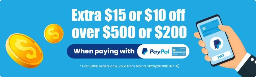 Geekbuying Mega Sale mars 2023 PayPal-rabatt