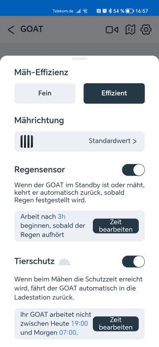 ECOVACS GOAT G1 ​​settings (1)