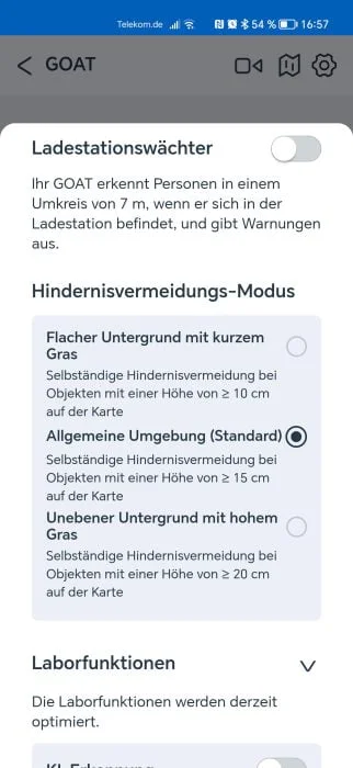 ECOVACS GOAT G1-innstillinger (2)