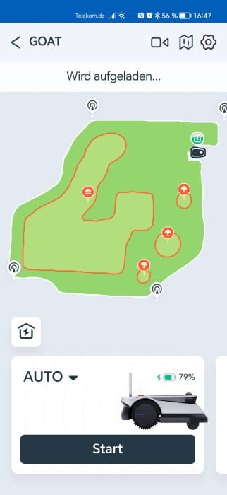ECOVACS GOAT G1 ​​Completed map in the app