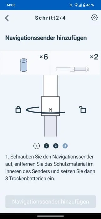 ECOVACS GOAT G1-app-instruksjoner Skru sammen beacons