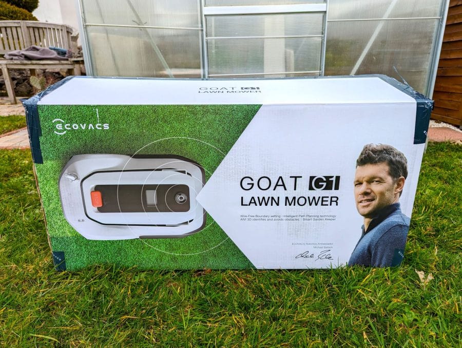 ECOVACS GOAT G1 ​​packaging featuring Michael Ballack