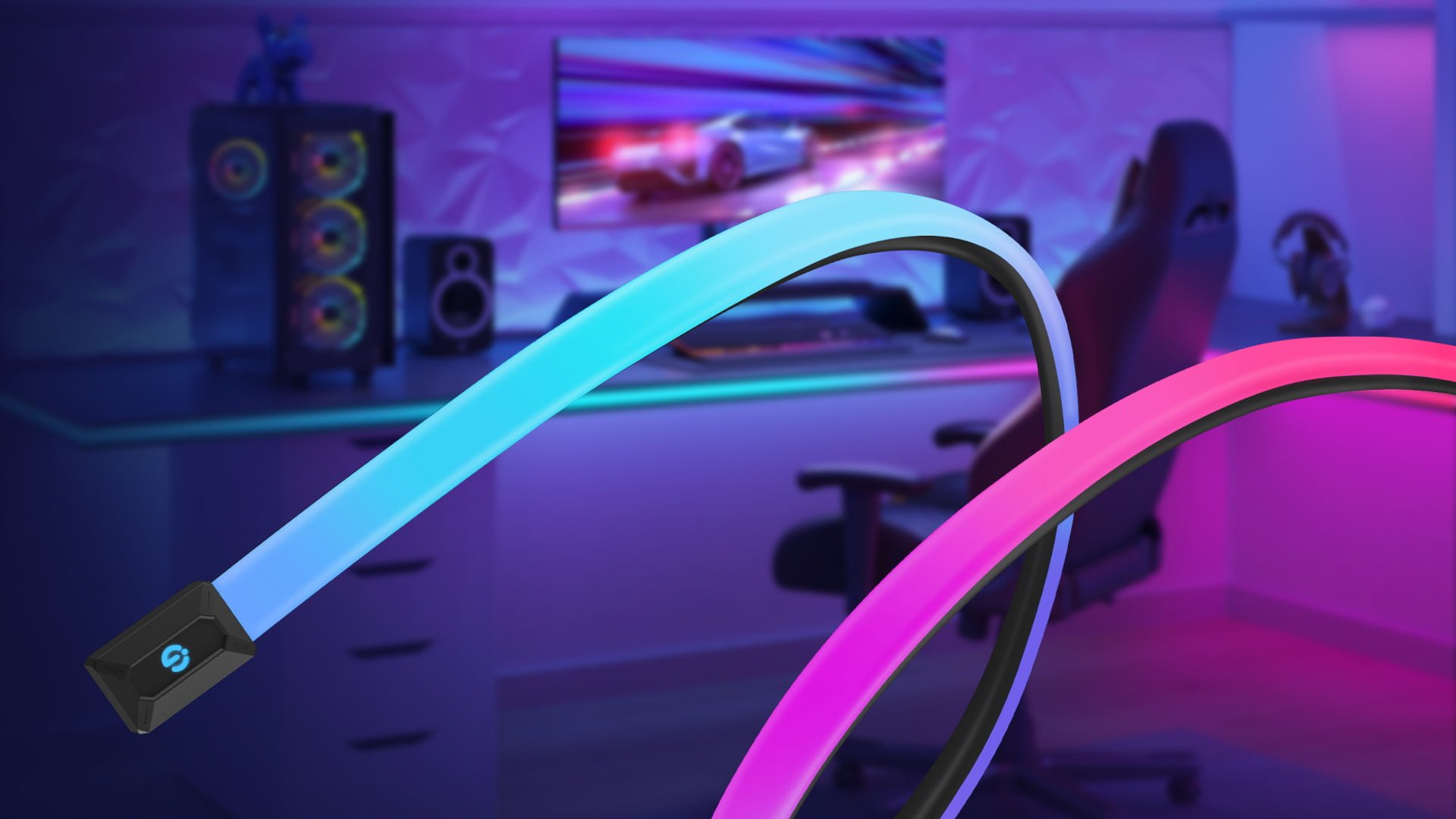 bad død Torden Govee RGBIC Gaming Neon LED Strip - Det er nemt at pimpe dit skrivebord