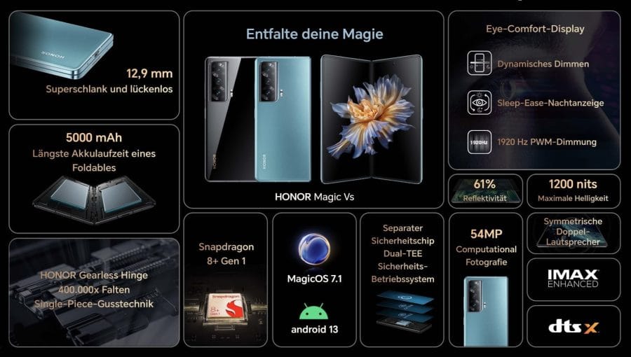 HONOR Magic Vs Feature Liste