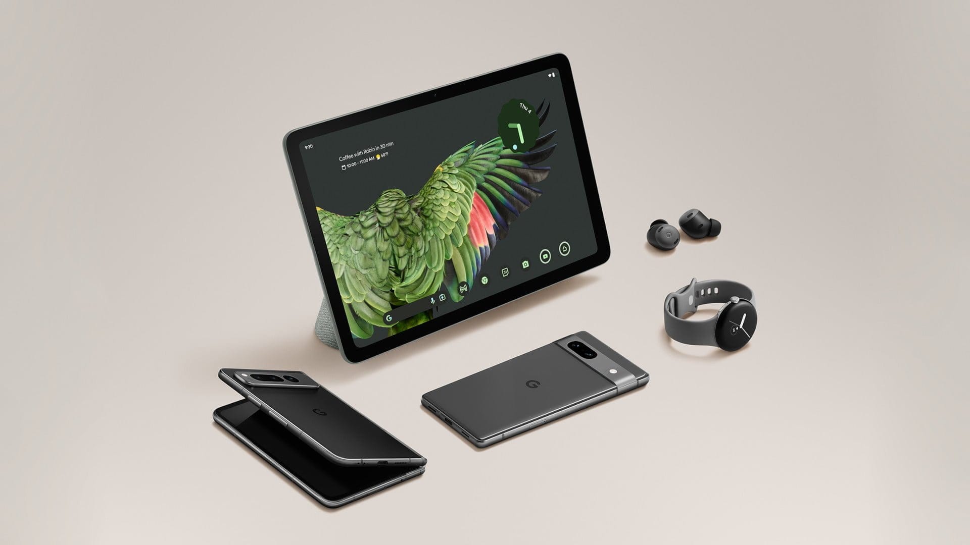 Nagłówki wiadomości Google Pixel 7a, Pixel Fold i Pixel Tablet