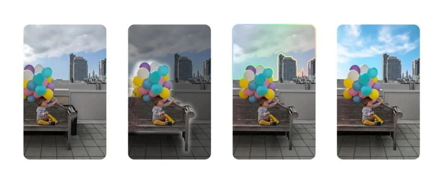 Google Magic Editor-barn med ballong