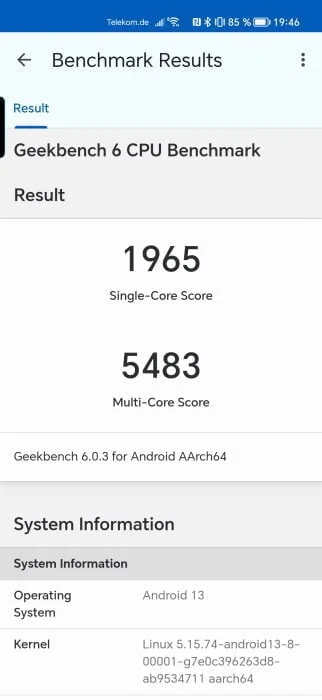 هونر ماجيك 5 برو Geekbench