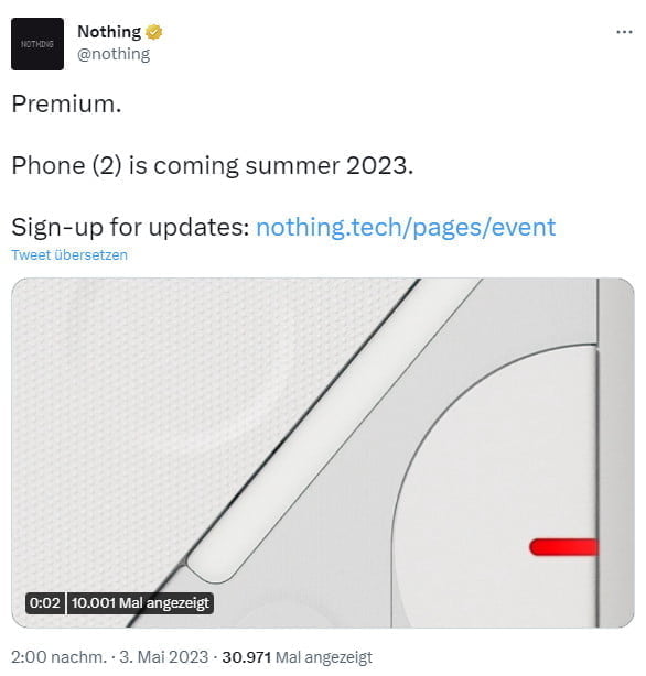 Nothing Phone (2) Teaser auf Twitter