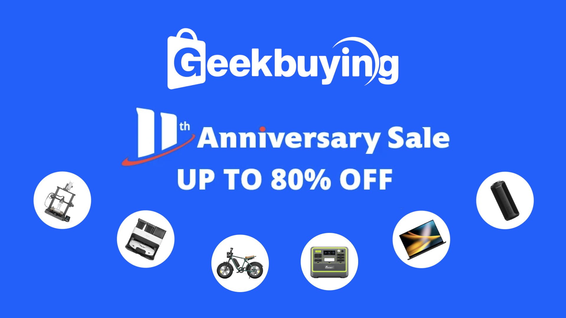 Intestazione dell'11° anniversario di Geekbuying