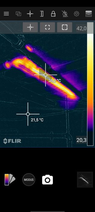 Διαφορές θερμοκρασίας θερμικής εικόνας Blackview BL8800 Pro FLIR