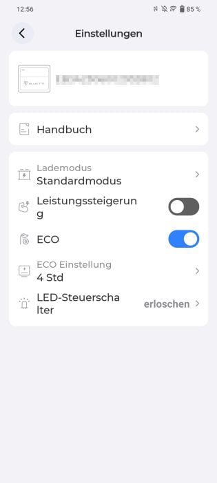 Bluetti App Einstellungen