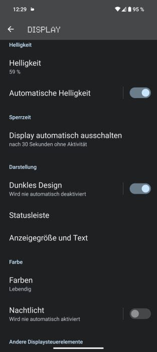 Nothing OS 2.0 display settings