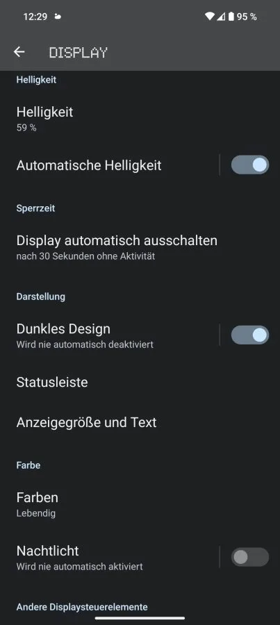 Nothing OS 2.0 Display Einstellungen
