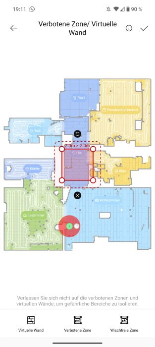 Dreamehome app map editing restricted zones