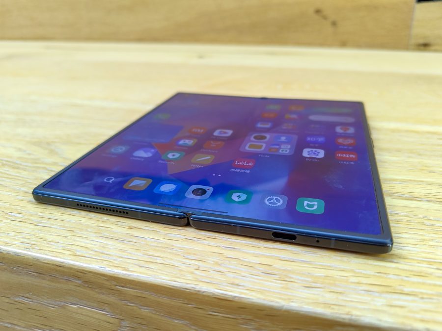 Xiaomi Mix Fold 3 lying unfolded on the table