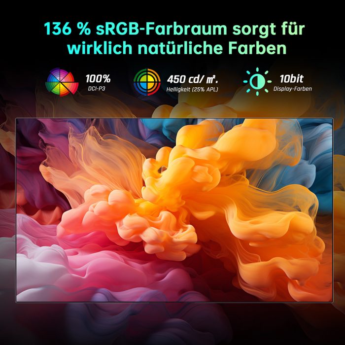 136% sRGB color space coverage