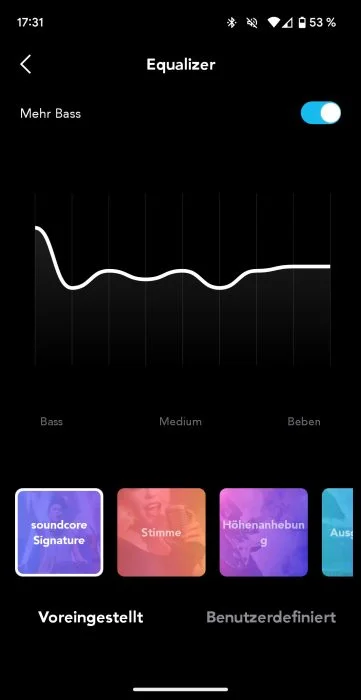 Soundcore Motion X600 App EQ-profiler