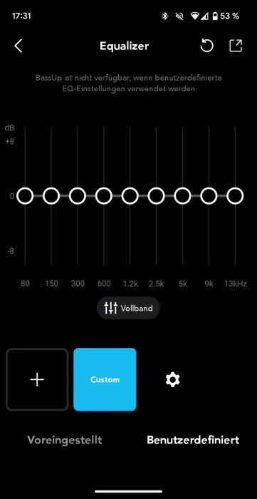 Aplicación Soundcore Motion X600 EQ de 9 bandas