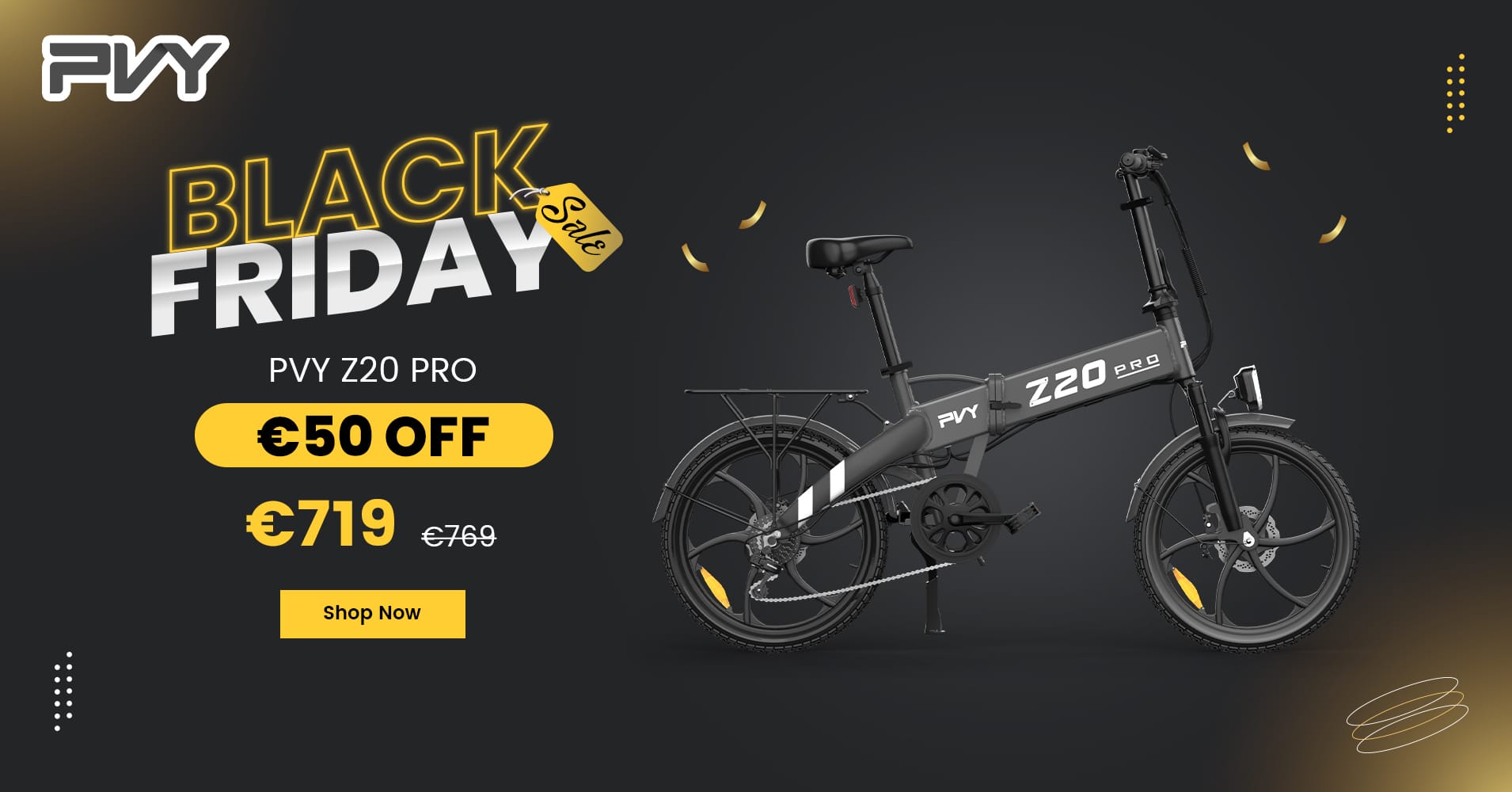 PVY Black Friday 2023 E bikes at greatly reduced prices