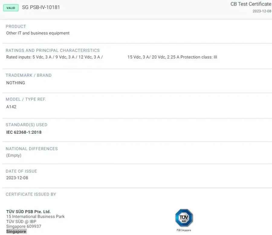 Niente Telefono (2a) Certificato TÜV Süd