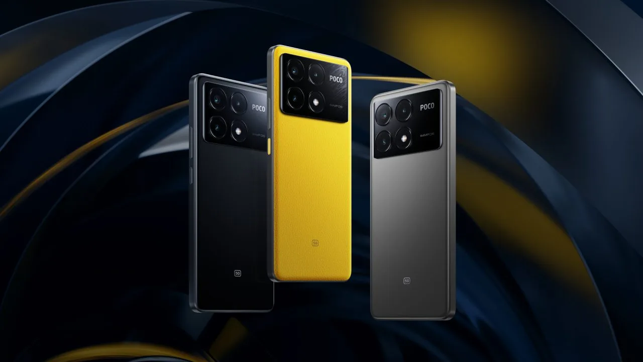 POCO X6 Pro News Hero com smartphone em três cores