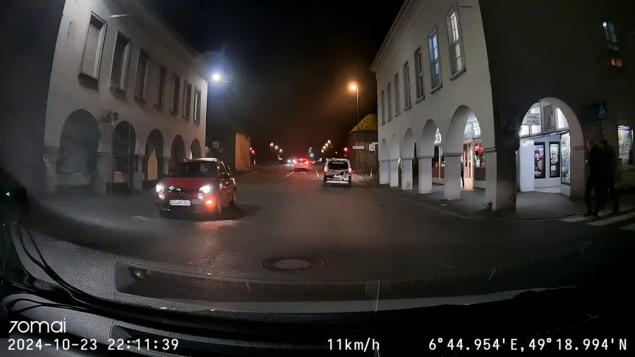 70mai A510 Bildqualität der Frontkamera bei Nacht