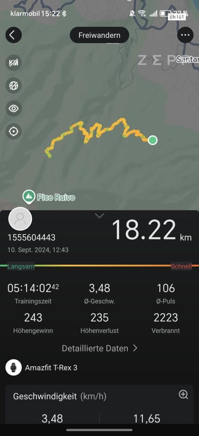 Amazfit T-Rex 3 App Karte
