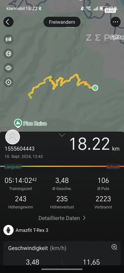 Amazfit T-Rex 3 App Karte