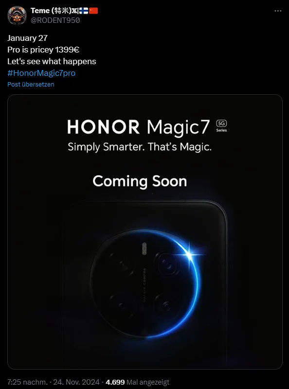 HONOR Magic 7 Pro RODENT Leak