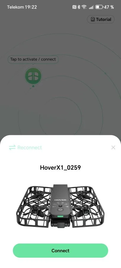 HOVERAir Android App Verbindung