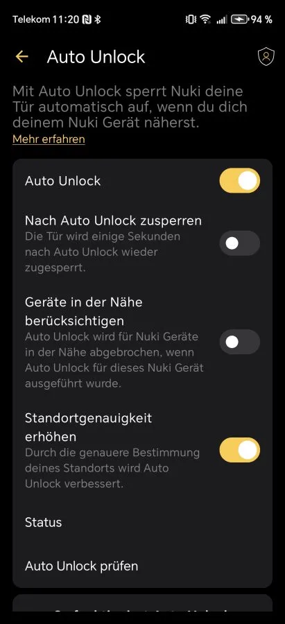 Nuki App Auto Unlock