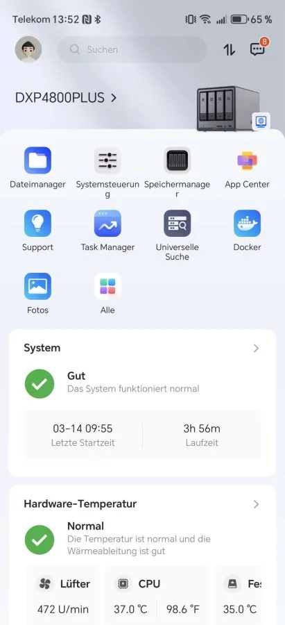 UGREEN NAS App Dashboard