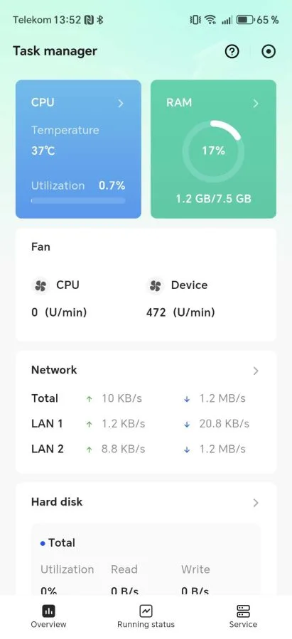 UGREEN NAS App Task Manager