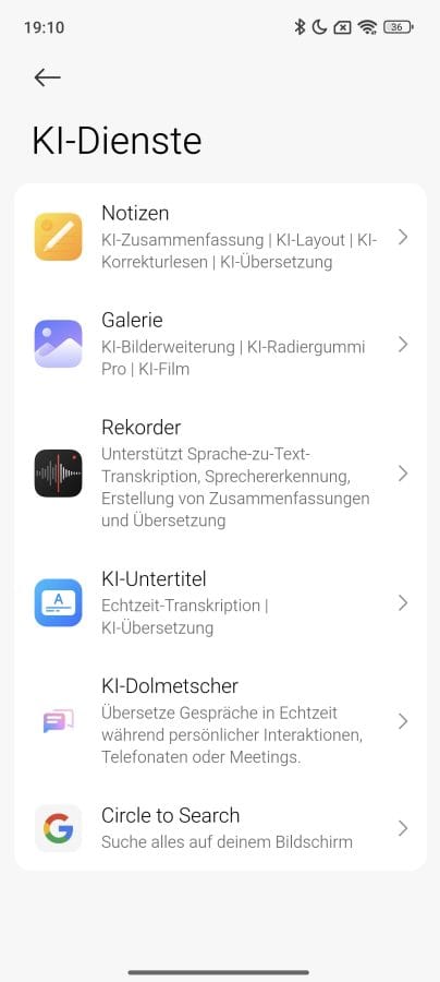 Xiaomi 15 KI-Dienste