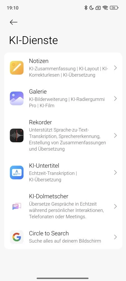 خدمات الذكاء الاصطناعي في هاتف Xiaomi 15