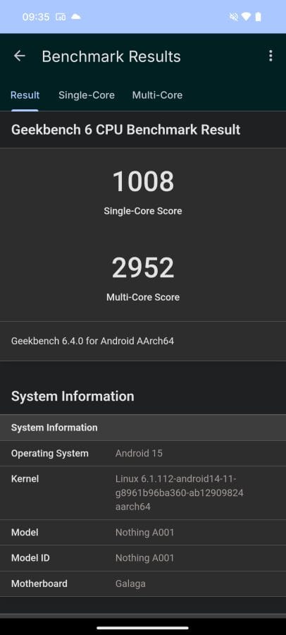CMF Phone 2 Pro Geekbench