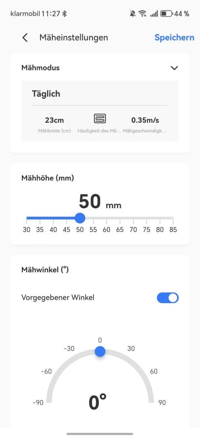 HOOKII Neomow X App Schnitthöhe