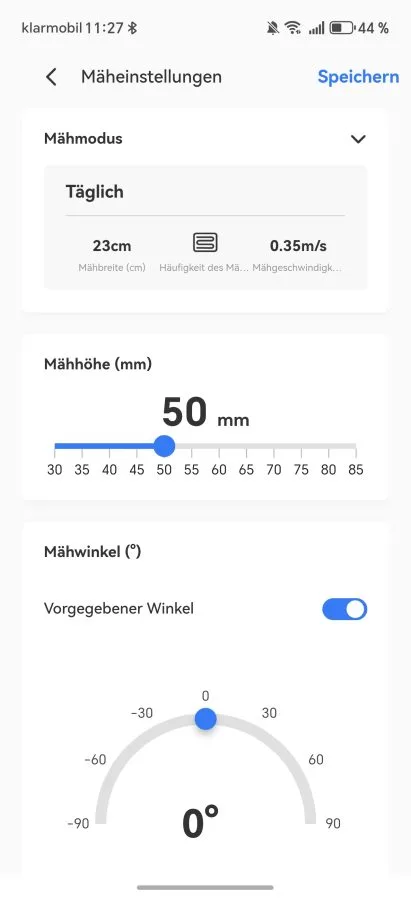 HOOKII Neomow X App Schnitthöhe