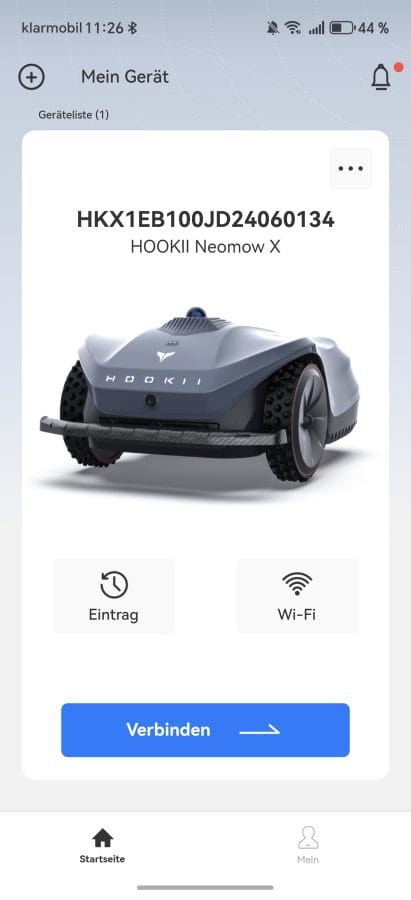 HOOKII Neomow X App Home